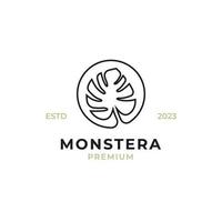 vecteur monstera feuille logo conception concept illustration idée