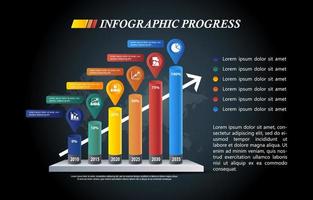 le progrès infographie modèle vecteur