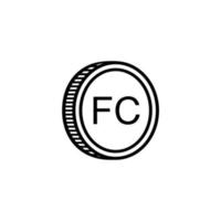 démocratique république de le Congo devise symbole, congolais franc icône, cdf signe. vecteur illustration