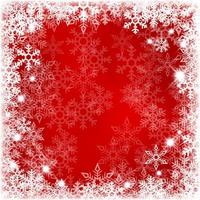 abstrait rouge Contexte avec flocons de neige, vecteur illustration