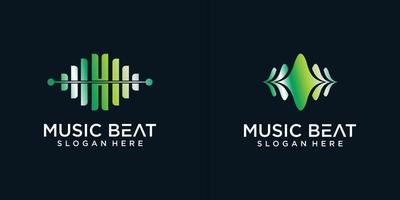 impulsion la musique joueur logo élément. logo modèle électronique musique, égaliseur, magasin, l'audio vague logo concept vecteur