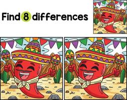 cinco de mayo jalapeno trouver le différences vecteur