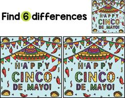 content cinco de mayo bannière trouver le différences vecteur