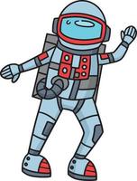 agitant astronaute dessin animé coloré clipart vecteur