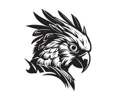 hibou affronter, silhouettes hibou visage svg, noir et blanc hibou vecteur