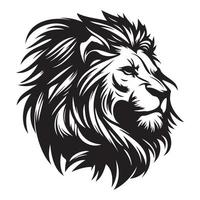 Lion affronter, silhouettes Lion visage svg, noir et blanc Lion vecteur