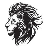 Lion affronter, silhouettes Lion visage svg, noir et blanc Lion vecteur