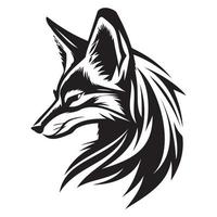 Renard affronter, silhouettes Renard visage svg, noir et blanc Renard vecteur