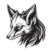 Renard affronter, silhouettes Renard visage svg, noir et blanc Renard vecteur