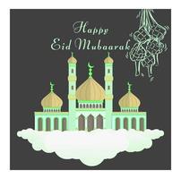collection de moderne style Ramadan mubarak salutation cartes avec rétro boho conception, lune, mosquée dôme vecteur