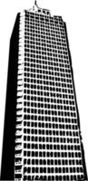 vecteur illustration silhouette bâtiment horizon isolé sur blanc Contexte