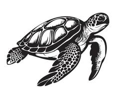 nager mer tortue icône mer animal noir symbole, sous-marin animaux vecteur