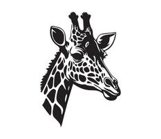 girafe affronter, silhouettes girafe affronter, noir et blanc girafe vecteur