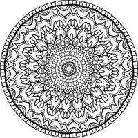 circulaire modèle dans forme de mandala pour henné, Mehndi, tatouage, décoration. décoratif ornement dans ethnique Oriental style. coloration livre page. ancien décoratif éléments. vecteur