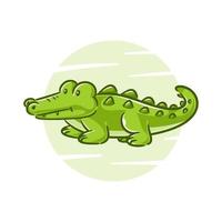mignonne crocodile dessin animé vecteur illustration sur une blanc Contexte