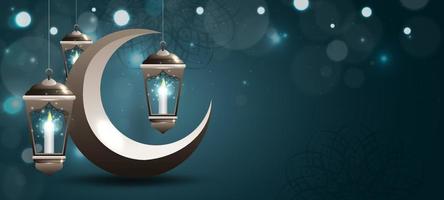 fond de lanterne eid mubarak vecteur