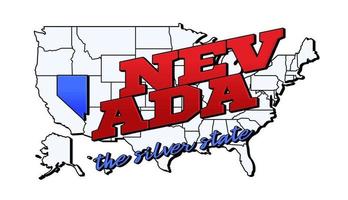 illustration vectorielle avec nous état du nebraska sur la carte américaine avec lettrage vecteur