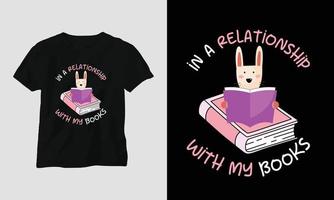 livre amoureux T-shirt conception concept vecteur