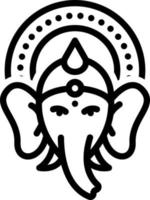 icône de ligne pour ganesh chaturthi vecteur