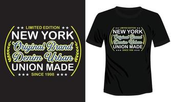Nouveau york original marque denim syndicat fabriqué T-shirt conception vecteur