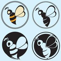 icône de conception d'illustrations de logo d'abeille vecteur