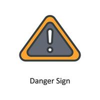 danger signe vecteur remplir contour Icônes. Facile Stock illustration Stock