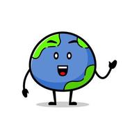 mignonne Terre mascotte vecteur illustration. globe Terre souriant marrant mascotte.