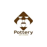 poterie art studio logo vecteur modèle illustration