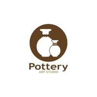 poterie art studio logo vecteur modèle illustration