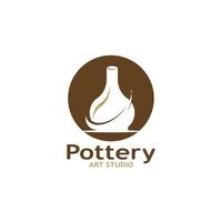 poterie art studio logo vecteur modèle illustration