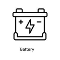 batterie vecteur contour Icônes. Facile Stock illustration Stock