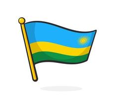 dessin animé illustration de nationale drapeau de Rwanda vecteur