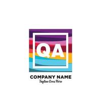 qa initiale logo avec coloré modèle vecteur. vecteur