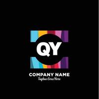 qy initiale logo avec coloré modèle vecteur. vecteur