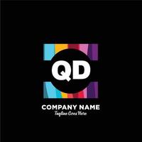 qd initiale logo avec coloré modèle vecteur. vecteur