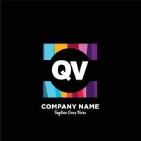 qv initiale logo avec coloré modèle vecteur. vecteur