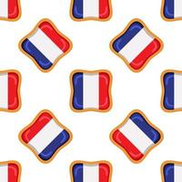 modèle biscuit avec drapeau pays France dans savoureux biscuit vecteur