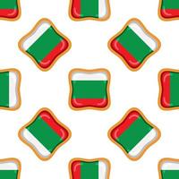 modèle biscuit avec drapeau pays Bulgarie dans savoureux biscuit vecteur