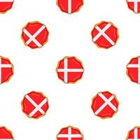 modèle biscuit avec drapeau pays Danemark dans savoureux biscuit vecteur