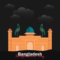 vecteur de la fête de l'indépendance avec des drapeaux du Bangladesh.