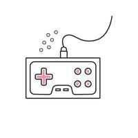 main tiré vecteur illustration de vidéo Jeu console manette années 90.