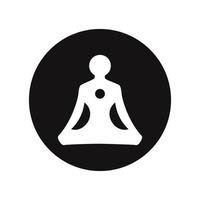 yoga icône, logo sur blanc Contexte vecteur