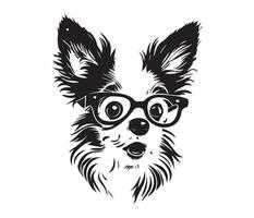 chien portant des lunettes vecteur