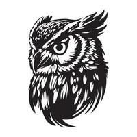 hibou affronter, silhouettes hibou visage svg, noir et blanc hibou vecteur