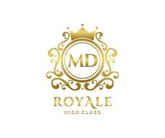 d'or lettre Maryland modèle logo luxe or lettre avec couronne. monogramme alphabet . magnifique Royal initiales lettre. vecteur