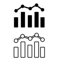 ensemble de vecteurs d'icônes de graphique. collection de signes d'illustration d'analyse. symbole ou logo d'analyse. vecteur