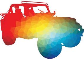 coloré silhouette de un hors route véhicule vecteur