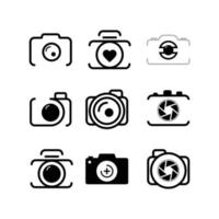 caméra icône ensemble vecteur collection
