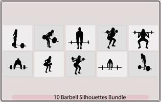 Gym avec haltère silhouette vecteur