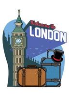 Londres en voyageant conception avec Voyage bagages vecteur